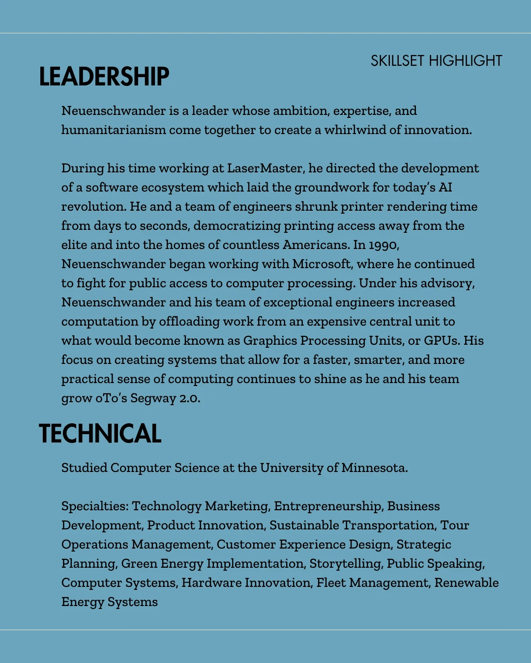 Bill Neuenschwander — original skills slide