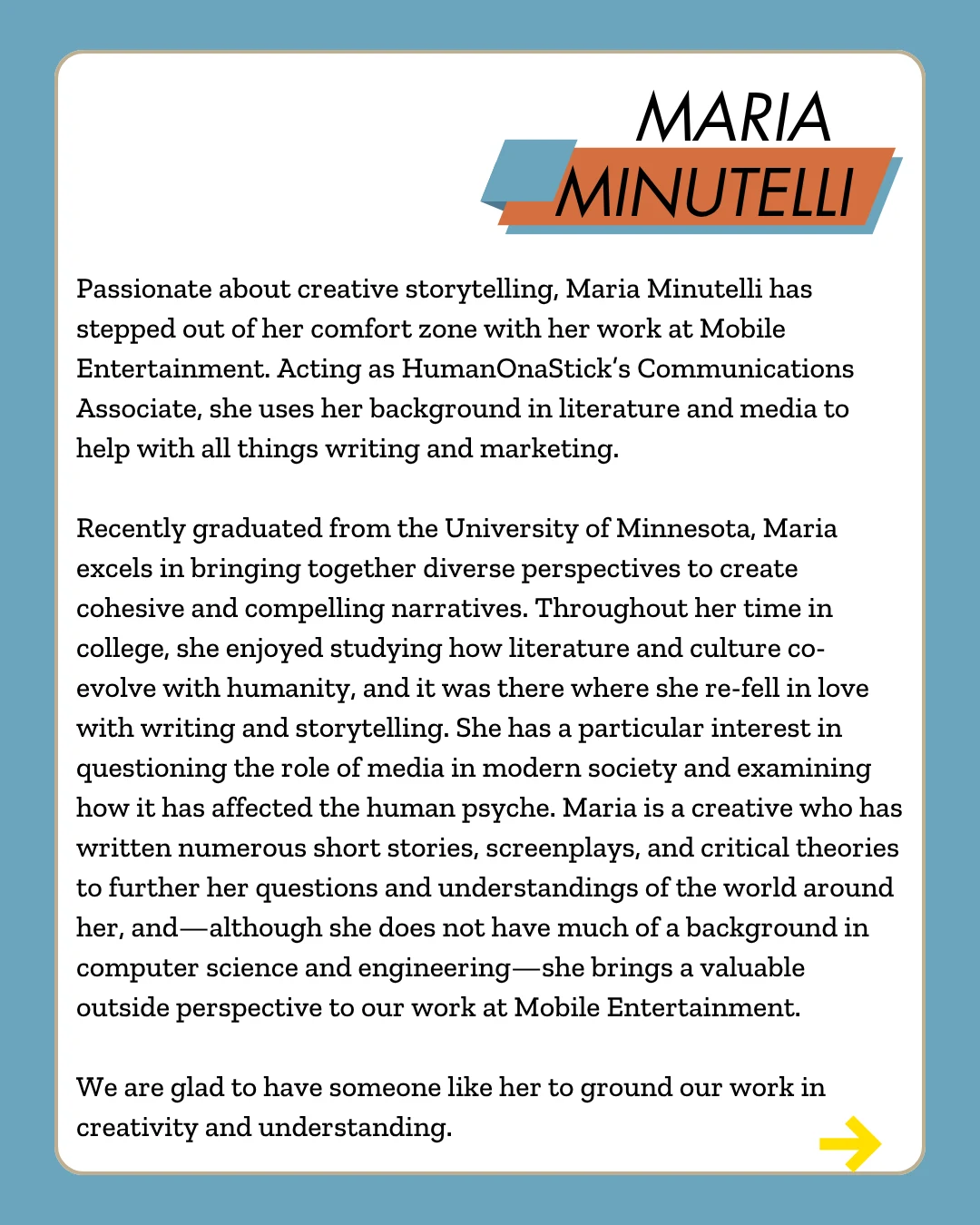 Maria Minutelli — original biography slide