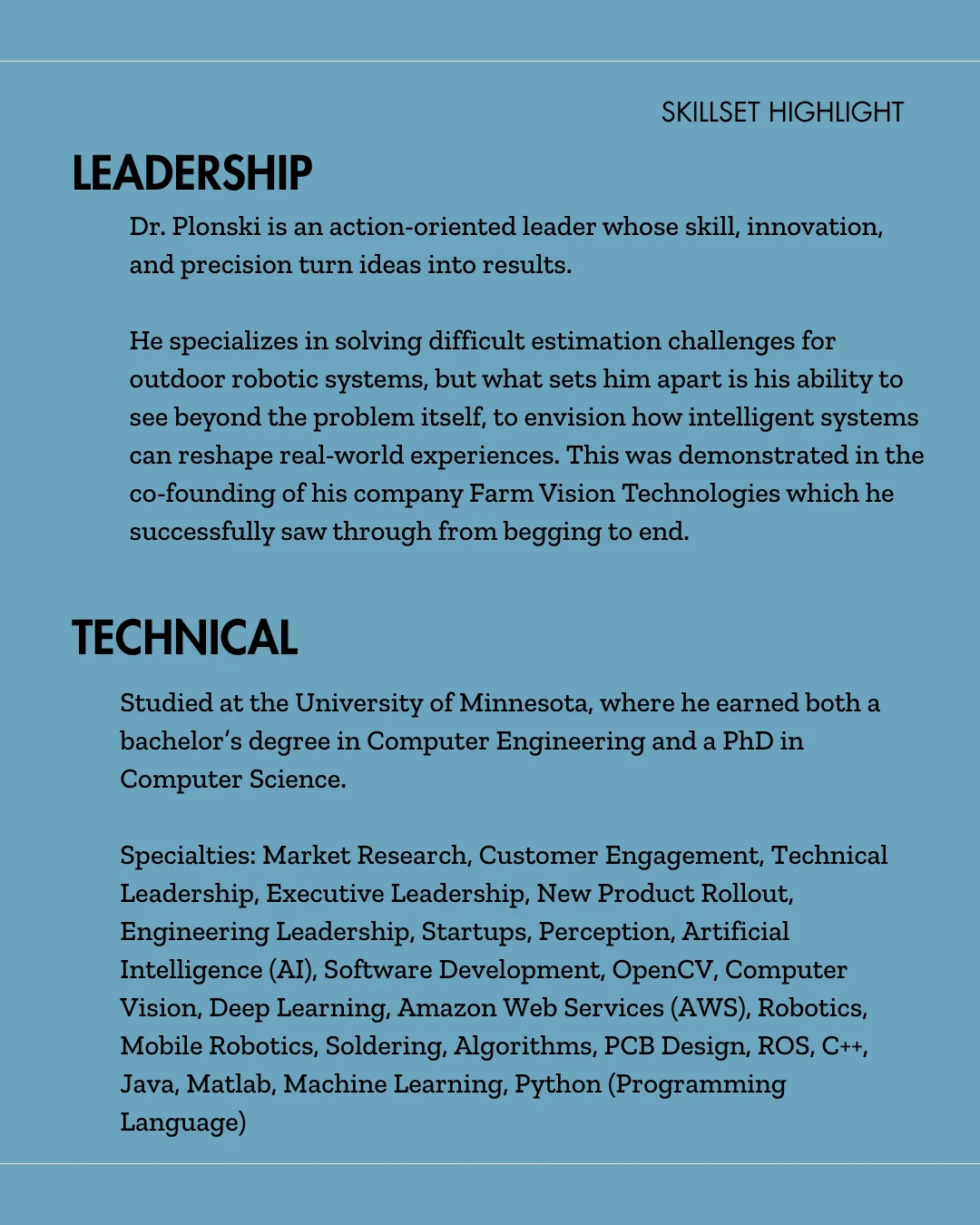 Patrick Plonski — original skills slide